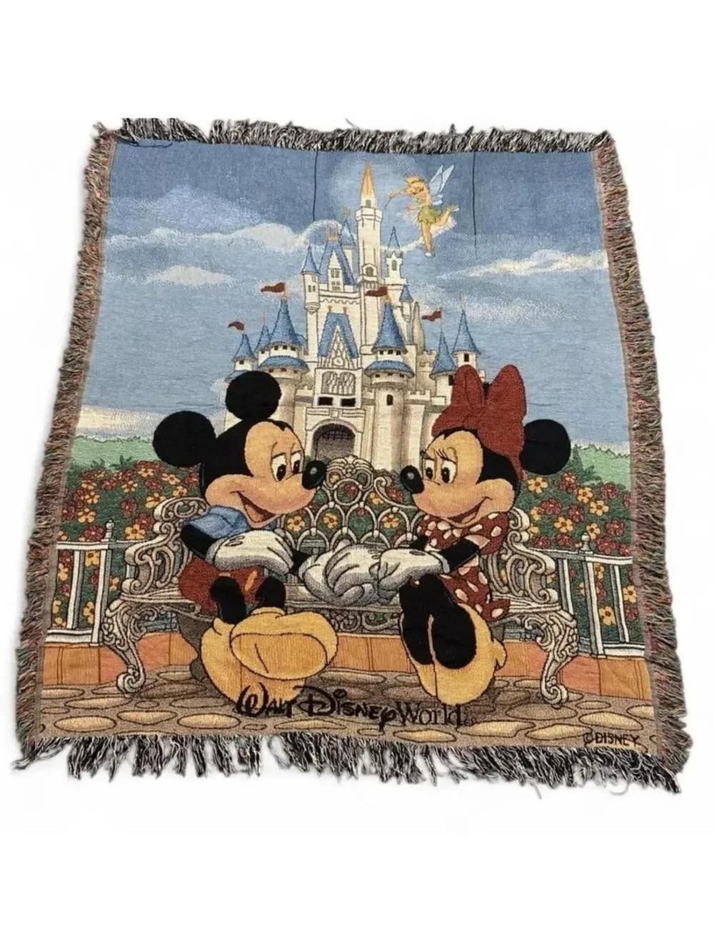 2009 Walt Disney World Mickey Minnie Tapestry Throw NOS 50x60